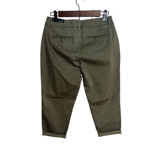Liverpool Buddy Rolled Cropped trouser Shadow Green Sz 2/26 Petite Granola girl - Picture 3 of 8